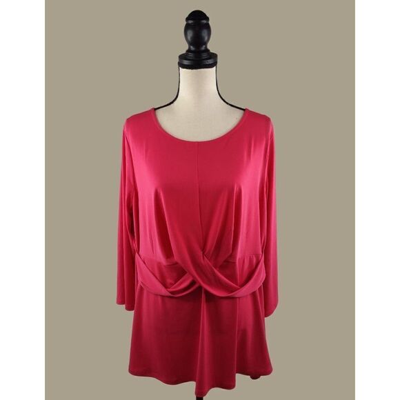 Alfani Twist Front Pink Tunic Blouse Size 2X - Picture 1 of 6
